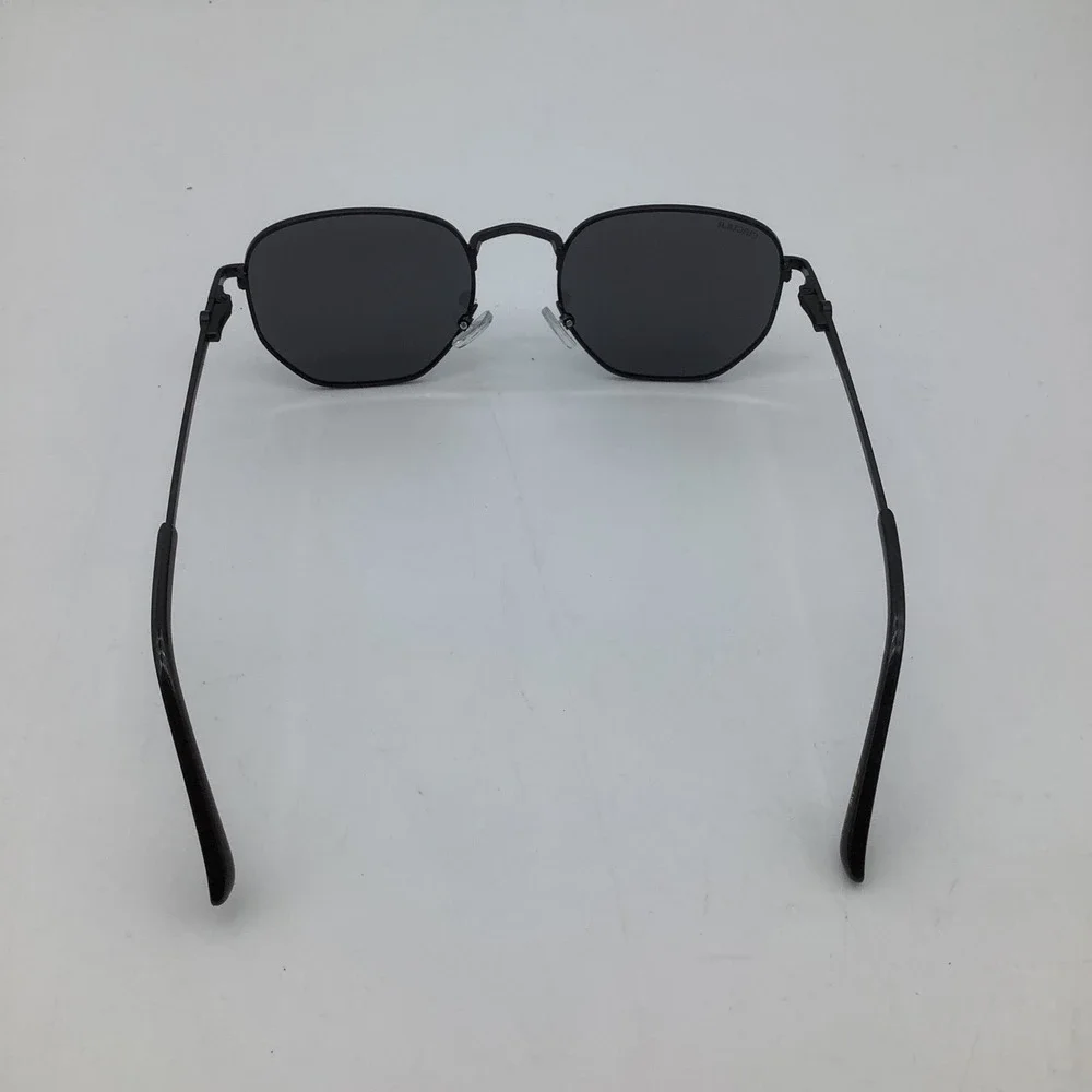 CIRCULR Hexagonal Matte Black Metal Sunglasses Cat 3 Lenses New
